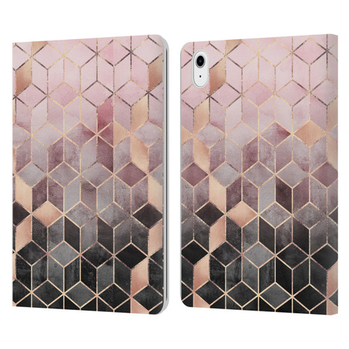 Elisabeth Fredriksson Cubes Collection Pink And Grey Gradient Leather Book Wallet Case Cover For Apple iPad Air 11 2020/2022/2024/2025