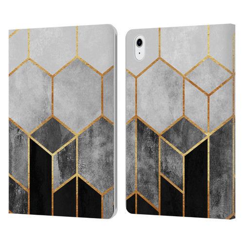 Elisabeth Fredriksson Sparkles Charcoal Hexagons Leather Book Wallet Case Cover For Apple iPad Air 11 2020/2022/2024/2025