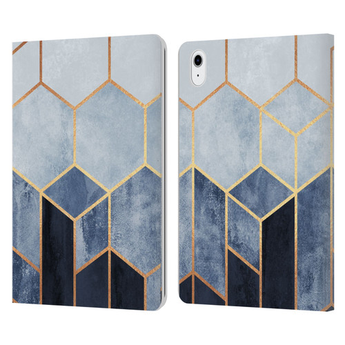 Elisabeth Fredriksson Sparkles Soft Blue Hexagons Leather Book Wallet Case Cover For Apple iPad Air 11 2020/2022/2024/2025