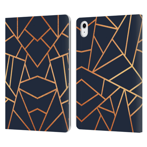 Elisabeth Fredriksson Stone Collection Copper And Midnight Navy Leather Book Wallet Case Cover For Apple iPad Air 11 2020/2022/2024/2025