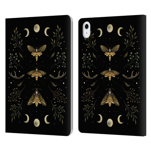 Episodic Drawing Illustration Animals Death Head Moth Night Leather Book Wallet Case Cover For Apple iPad Air 11 2020/2022/2024/2025
