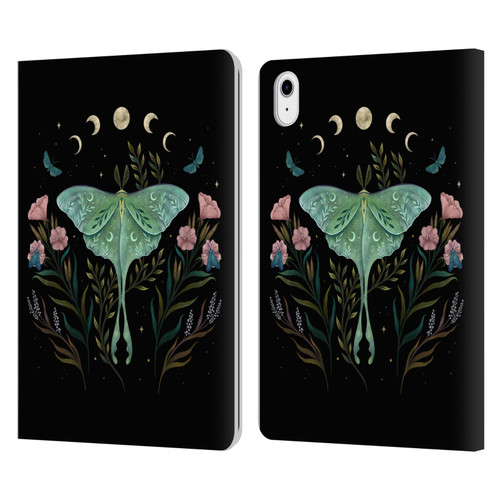 Episodic Drawing Illustration Animals Moth and Flowers Leather Book Wallet Case Cover For Apple iPad Air 11 2020/2022/2024/2025