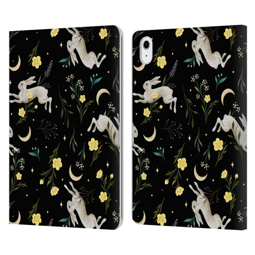 Episodic Drawing Pattern Bunny Night Leather Book Wallet Case Cover For Apple iPad Air 11 2020/2022/2024/2025