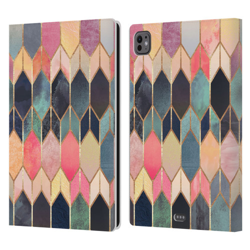 Elisabeth Fredriksson Geometric Design And Pattern Colourful Stained Glass Leather Book Wallet Case Cover For Apple iPad Pro 11 M4/M5 2024/2025