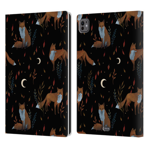 Episodic Drawing Art Foxes Pattern Leather Book Wallet Case Cover For Apple iPad Pro 11 M4/M5 2024/2025