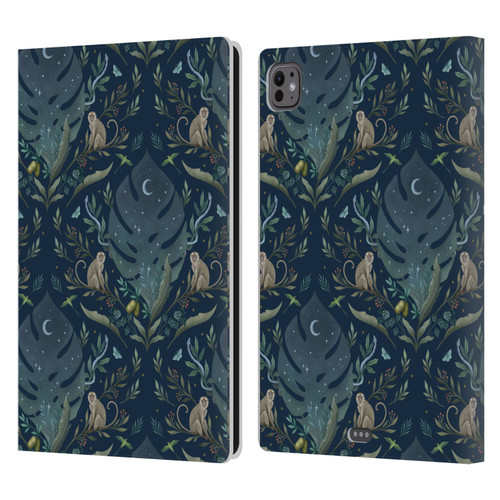 Episodic Drawing Art Monkey Tropical Light Pattern Leather Book Wallet Case Cover For Apple iPad Pro 11 M4/M5 2024/2025