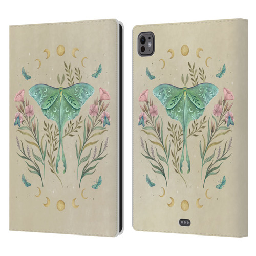 Episodic Drawing Illustration Animals Moth, Butterflies, & Flowers Leather Book Wallet Case Cover For Apple iPad Pro 11 M4/M5 2024/2025