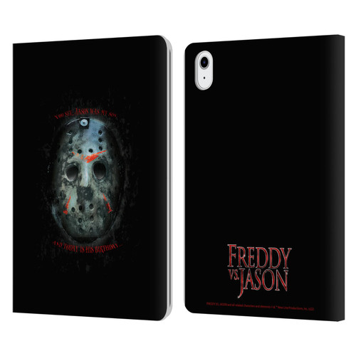Freddy VS. Jason Graphics Jason's Birthday Leather Book Wallet Case Cover For Apple iPad Air 11 2020/2022/2024/2025