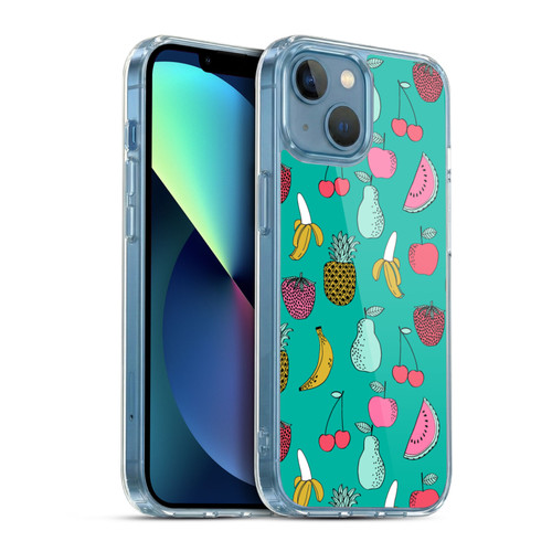 Andrea Lauren Design Food Pattern Fruits Soft Gel Case for Apple iPhone 13 Mini & MagSafe
