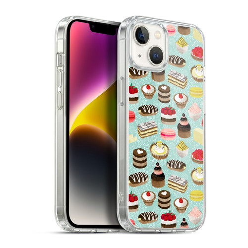 Andrea Lauren Design Food Pattern Desserts Soft Gel Case for Apple iPhone 14 Plus & MagSafe
