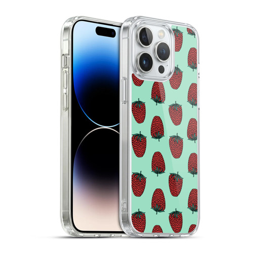 Andrea Lauren Design Food Pattern Strawberry Soft Gel Case for Apple iPhone 14 Pro Max & MagSafe