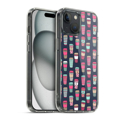 Andrea Lauren Design Food Pattern Coffee Soft Gel Case for Apple iPhone 15 & MagSafe