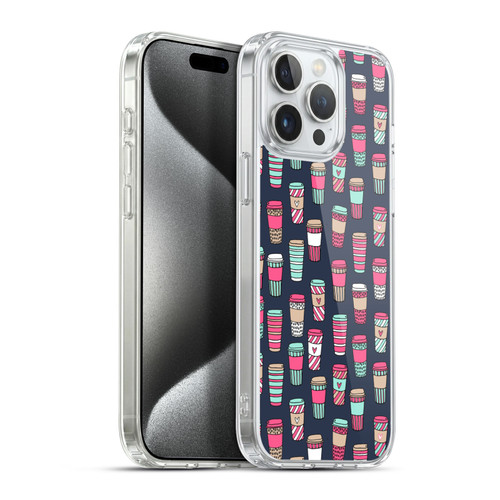 Andrea Lauren Design Food Pattern Coffee Soft Gel Case for Apple iPhone 15 Pro Max & MagSafe