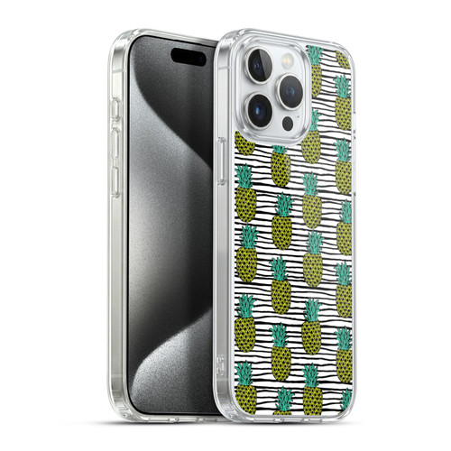 Andrea Lauren Design Food Pattern Pineapples Soft Gel Case for Apple iPhone 15 Pro Max & MagSafe