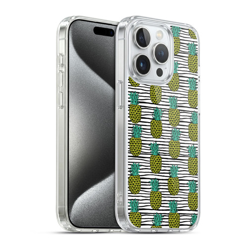 Andrea Lauren Design Food Pattern Pineapples Soft Gel Case for Apple iPhone 15 Pro & MagSafe