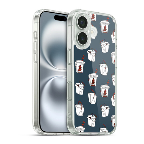 Andrea Lauren Design Food Pattern Take Out Soft Gel Case for Apple iPhone 16 & MagSafe