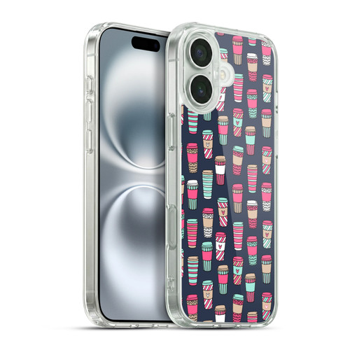 Andrea Lauren Design Food Pattern Coffee Soft Gel Case for Apple iPhone 16 Plus & MagSafe