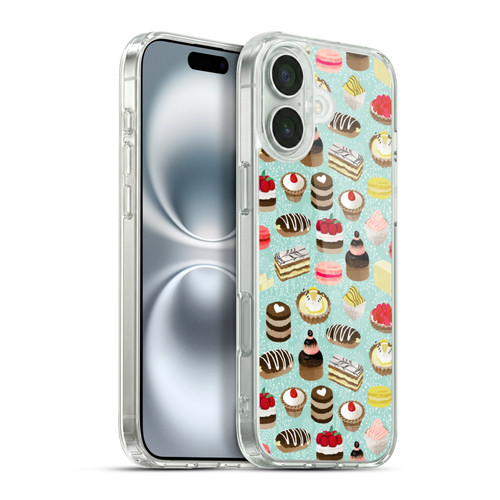 Andrea Lauren Design Food Pattern Desserts Soft Gel Case for Apple iPhone 16 Plus & MagSafe