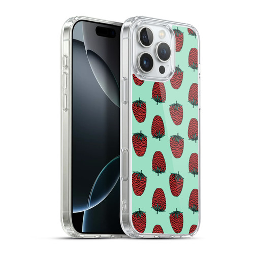 Andrea Lauren Design Food Pattern Strawberry Soft Gel Case for Apple iPhone 16 Pro Max & MagSafe