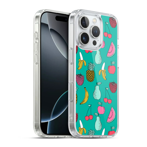 Andrea Lauren Design Food Pattern Fruits Soft Gel Case for Apple iPhone 16 Pro & MagSafe