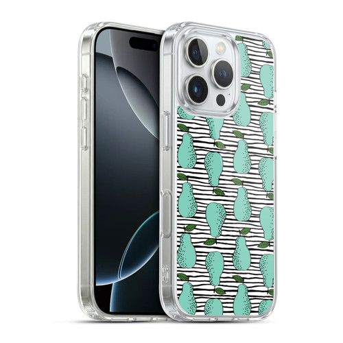 Andrea Lauren Design Food Pattern Pear Soft Gel Case for Apple iPhone 16 Pro & MagSafe