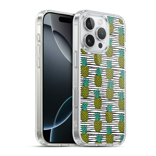 Andrea Lauren Design Food Pattern Pineapples Soft Gel Case for Apple iPhone 16 Pro & MagSafe