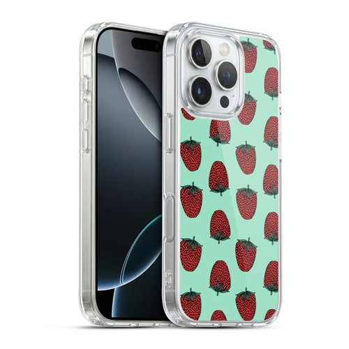 Andrea Lauren Design Food Pattern Strawberry Soft Gel Case for Apple iPhone 16 Pro & MagSafe