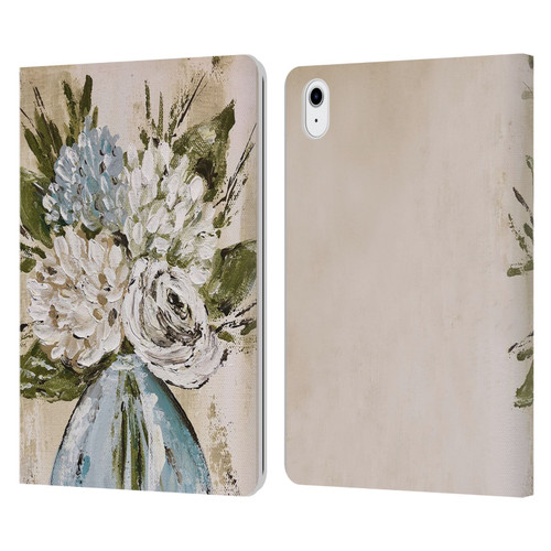 Haley Bush Floral Painting Blue And White Vase Leather Book Wallet Case Cover For Apple iPad Air 11 2020/2022/2024/2025