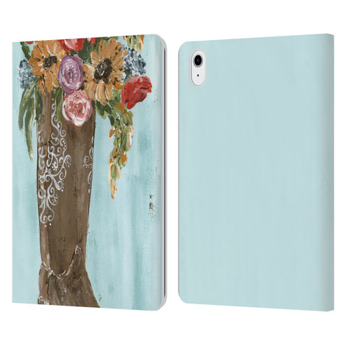 Haley Bush Floral Painting Boot Leather Book Wallet Case Cover For Apple iPad Air 11 2020/2022/2024/2025