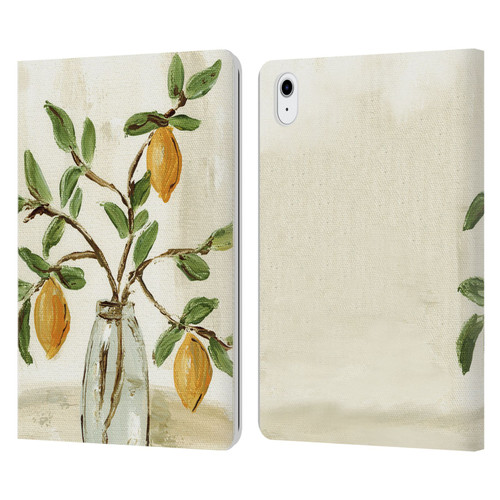 Haley Bush Floral Painting Lemon Branch Vase Leather Book Wallet Case Cover For Apple iPad Air 11 2020/2022/2024/2025