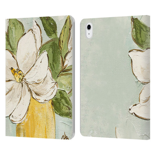 Haley Bush Floral Painting Magnolia Yellow Vase Leather Book Wallet Case Cover For Apple iPad Air 11 2020/2022/2024/2025