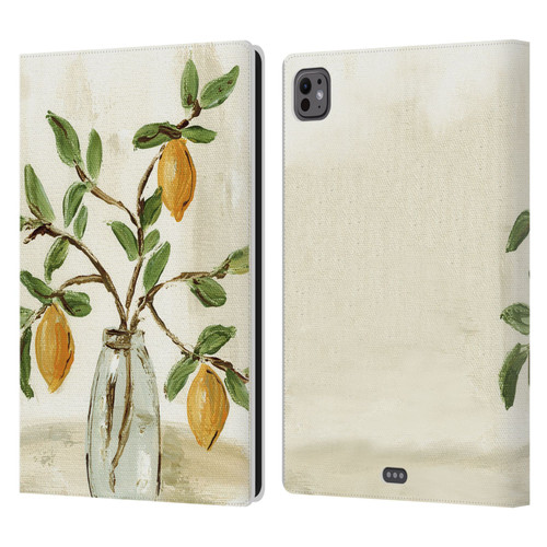 Haley Bush Floral Painting Lemon Branch Vase Leather Book Wallet Case Cover For Apple iPad Pro 11 M4/M5 2024/2025