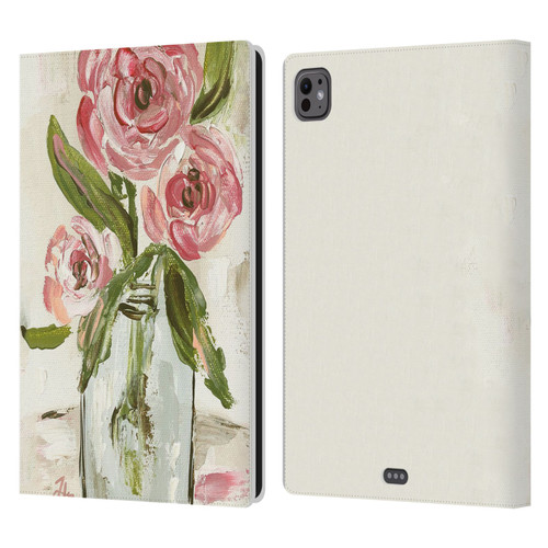 Haley Bush Floral Painting Pink Vase Leather Book Wallet Case Cover For Apple iPad Pro 11 M4/M5 2024/2025