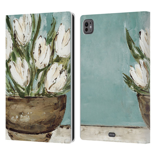 Haley Bush Floral Painting Tulip Bowl Leather Book Wallet Case Cover For Apple iPad Pro 11 M4/M5 2024/2025