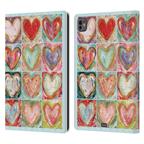 Haley Bush Pattern Painting Hearts Leather Book Wallet Case Cover For Apple iPad Pro 11 M4/M5 2024/2025