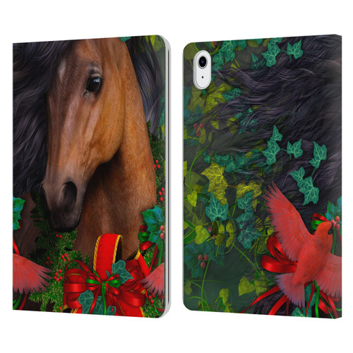 Laurie Prindle Western Stallion A Morgan Christmas Leather Book Wallet Case Cover For Apple iPad Air 11 2020/2022/2024/2025