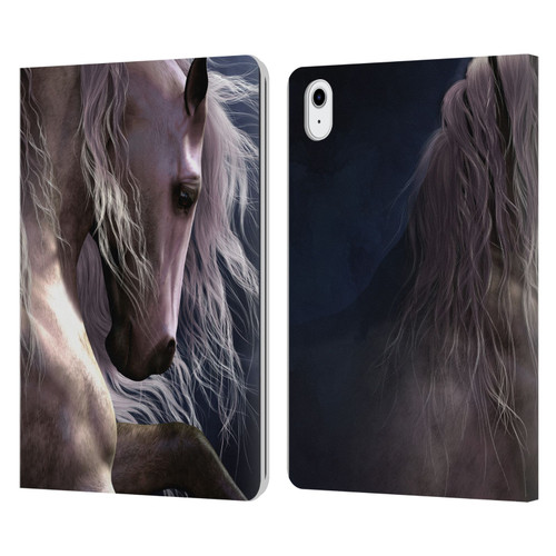 Laurie Prindle Western Stallion Night Silver Ghost II Leather Book Wallet Case Cover For Apple iPad Air 11 2020/2022/2024/2025