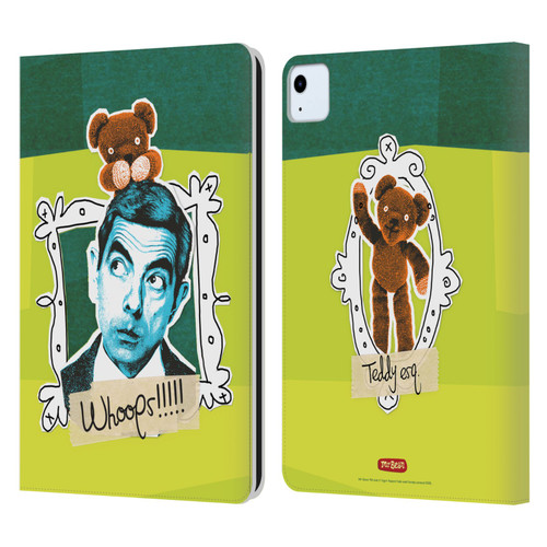 Mr. Bean Doodle Art With Teddy Leather Book Wallet Case Cover For Apple iPad Air 11 2020/2022/2024/2025
