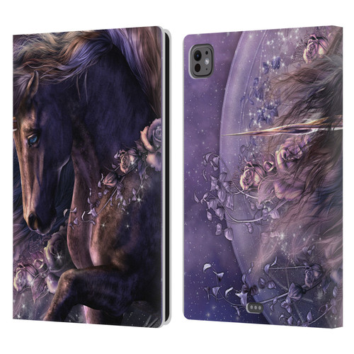 Laurie Prindle Fantasy Horse Chimera Black Rose Unicorn Leather Book Wallet Case Cover For Apple iPad Pro 11 M4/M5 2024/2025