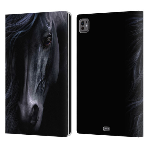 Laurie Prindle Western Stallion The Black Leather Book Wallet Case Cover For Apple iPad Pro 11 M4/M5 2024/2025
