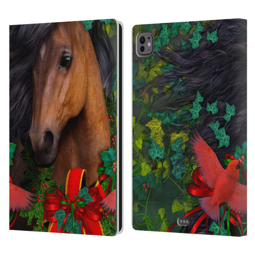 Laurie Prindle Western Stallion A Morgan Christmas Leather Book Wallet Case Cover For Apple iPad Pro 11 M4/M5 2024/2025