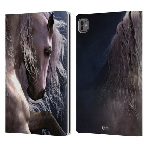 Laurie Prindle Western Stallion Night Silver Ghost II Leather Book Wallet Case Cover For Apple iPad Pro 11 M4/M5 2024/2025