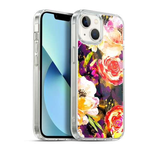 Anis Illustration Flowers Purple Soft Gel Case for Apple iPhone 13