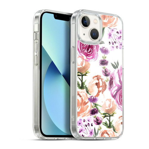 Anis Illustration Flowers Watercolour Soft Gel Case for Apple iPhone 13