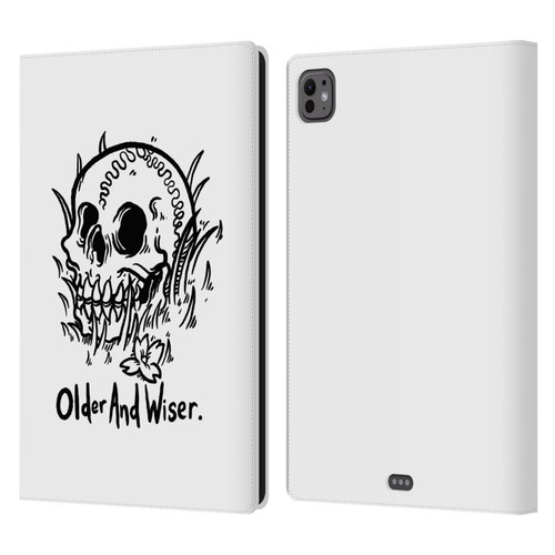 Matt Bailey Skull Older And Wiser Leather Book Wallet Case Cover For Apple iPad Pro 11 M4/M5 2024/2025