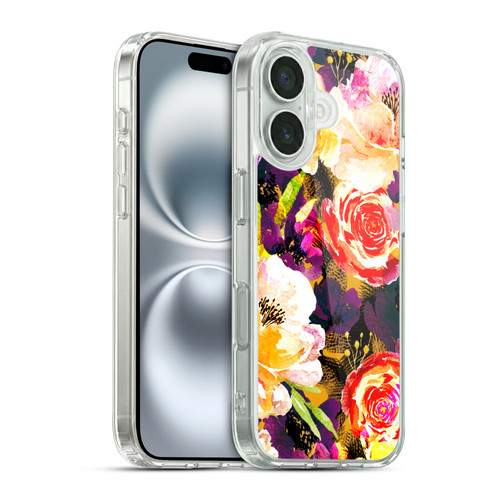 Anis Illustration Flowers Purple Soft Gel Case for Apple iPhone 16 & MagSafe