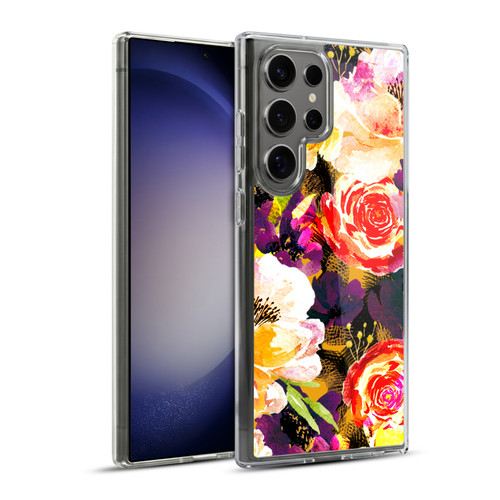 Anis Illustration Flowers Purple Soft Gel Case for Samsung Galaxy S23 Ultra 5G & MagSafe