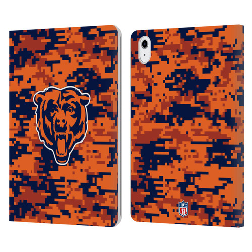 NFL Chicago Bears Graphics Digital Camouflage Leather Book Wallet Case Cover For Apple iPad Air 11 2020/2022/2024/2025/2026