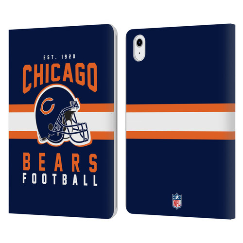 NFL Chicago Bears Graphics Helmet Typography Leather Book Wallet Case Cover For Apple iPad Air 11 2020/2022/2024/2025/2026