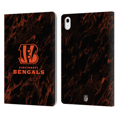 NFL Cincinnati Bengals Graphics Coloured Marble Leather Book Wallet Case Cover For Apple iPad Air 11 2020/2022/2024/2025/2026